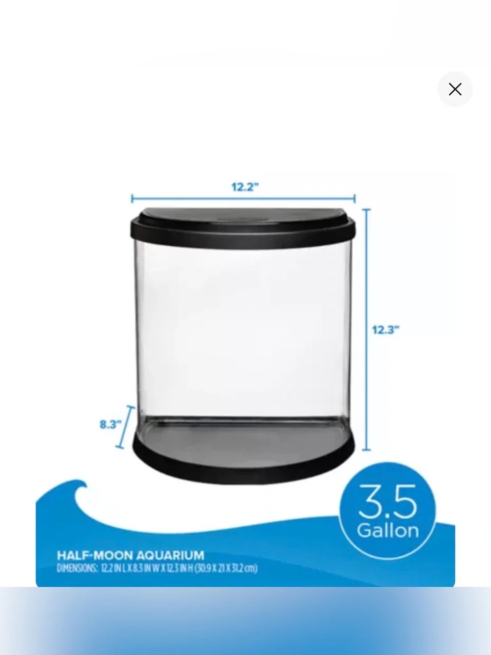 Top Fin® Half Moon Aquarium - 3.5 Gallon